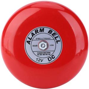 Fire Alarm Bell, CB-6B 95dB Electric Alarm Bell 150mm / 5.9in Ringing Bell Security Alarm Bell for School Home Factory Loud Doorbell Alarm Multi Purpose Bell(DC 12V)
