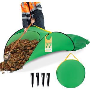 Leaf Collector, Upgraded Leaf Bags, 77 Gallon Garden Bag, 230D Thickened Reusable Yard Waste Bag, Portable pop up Trash can, Yard Tools for Push Lawn Sweeper, Leaf Vacuum, Lawn Bags Brown Paper