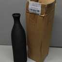 Modern Black Ceramic Vase, 13.3 inch Small Narrow Neck Vases, Ceramic Flower Vases Decorative, Fireplace, Table Decor, Modern Farmhouse Decor Vase