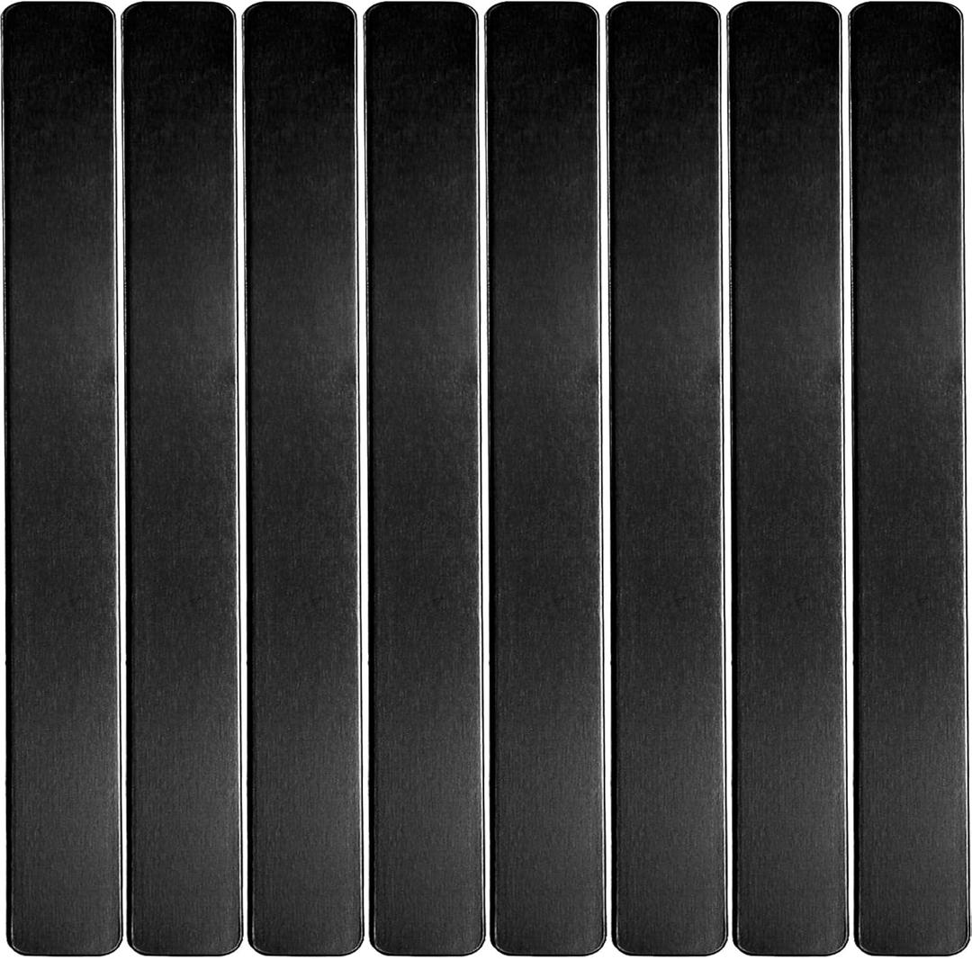 ABBECIAO 3/4" x 7" x 0.05" Anodized Aluminum Engravable Bracelet Blanks Metal Engraving Blanks for DIY Cuff Bracelet Making Jewelry Crafts Supplies (Pack of 12) Black