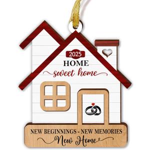 GOSSBY New Home Ornament 2025 - Housewarming Gift for Women, Couple, Newhome Owner - New Home Gift Idea - First House Christmas Ornament - New House New Beginning - Ceramic Xmas Decoration