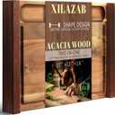 Acacia Wood Cutting Board 17x12 Inch Large Charcuterie Board with Juice Groove and Deep Recessed Well, Wooden Serving Tray with Side Handles