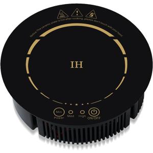 500W / 120V Small Induction Cooktop - 7.7" Mini Portable Countertop Burners Induction Hot Plate Electric Stove for Candle Making, RV, Office, Tea Room, Camp, Tea party (Orange Panel)