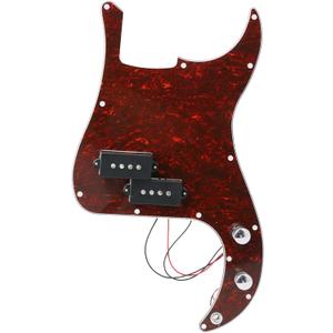 Yibuy Vintage Loaded Electric Guitar Pickguard 3-Ply Prewired Bass Pickguard with Pickups