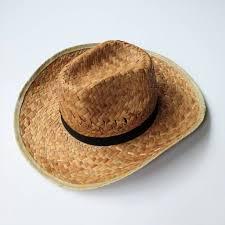 Western Boho Vintage Straw Woven Natural Cowboy Cowgirl Unisex Hat Tan