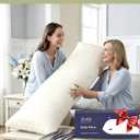 ZonLi Long Body Pillows for Adults, Memory Foam Body Pillow Adjustable, Firm Support for Side Sleepers, Pregnant Women, Washable Quilted Pillowcase, 20 x 54 Inch, Gifts, Dark Grey Set
