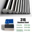 316 Stainless Steel Shut Off Valve 3/8" NPT Male x 3/8" NPT Female Ball Valve for Water Fuel Air (Pack of 2)