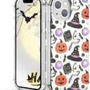 Case for iPhone 13,Cute Halloween Phone Case for Girls Boys,Clear Soft TPU Pumpkin Ghost Pattern Design Anti-Yellowing Shockproof Protective Cover Halloween Case for iPhone 13 6.1 inch