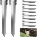 ForoGore 10 Pack Fixing Peg Timber, Heavy Duty Sleeper Stakes Metal Landscape Edging Stakes for Driveway Garden Edging Timber Planter Raised Grow Bed Corner Timber Stakes