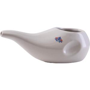 Best Rated Ceramic Neti Pot - Ergonomic Design and Hand-Made, Dove White