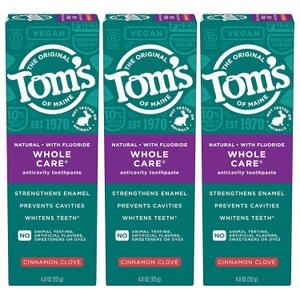 Tom's of Maine Whole Care Natural Toothpaste with Fluoride, Cinnamon Clove, 4.0 oz. 2-Pack 