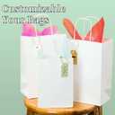 RACETOP White Paper Bags with Handles Bulk 8"x4.5"x10.8" 100Pcs Gift Bags Medium Size, White Gift Bags with Handles, Gift Bag Bulk for Retail, Party, Shopping, Merchandise