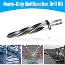 3/4 Bridge Construction Reamer Drill Bit, M2 HSS Taper Chucking Reamer for Steel Alloy Metal Wood Plastic, 1/2" Non-Slip Shank, 5-Spiral Flutes Car Reamer, to Align or Enlarge Holes, 19mm