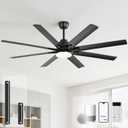 Sofucor 52 Inch Smart Ceiling Fans with Lights, Black Ceiling Fan | Alexa/APP/Remote Control, 5600 CFM, Quiet Reversible DC Motor, 3 CCT, Timer, 6 Speeds for Indoor/Outdoor/Living Room/Bedroom