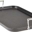 All-Clad HA1 Hard Anodized Nonstick Grill/Griddle Pan 13x20 Inch Oven Broiler Safe 500F Pots and Pans, Cookware Black