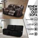 ULTICOR Reclining Loveseat with Middle Console Slipcover, 8-Piece Velvet Stretch Loveseat Reclining Sofa Covers, 2 Thick, Soft, Washable, Covers ONLY (Black) 39"D x 85"W x 45"H