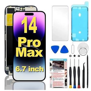 Fixerman for iPhone 14 Pro Max Screen Replacement 6.7 inch Full HD,3D Touch LCD Display Digitizer Assembly with Repair Tools,Model A2894, A2651, A2893, A2896, A2895