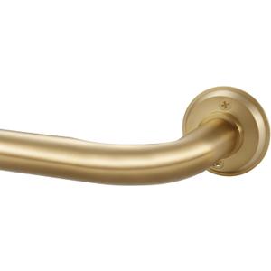 1 1/8 Inch Diameter Room Darkening Curtain Rods 48-84, Heavy Duty Window Wrap Around Drapery Rod with Aluminum Bracket, All Accessories, Wall Mounted Ceiling Mounted, Adjustable Length, Brushed Gold