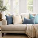 MIULEE Dark Grey Blue Couch Pillow Covers 18x18 Inch, Set of 2 Soft Chenille Decorative Square Throw Pillow Covers Farmhouse for Sofa Living Room Bed