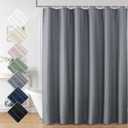 Aiyufeng Moga Grey Shower Curtain 84 Inches Long, 3D Embossed Textured Fabric Shower Curtain for Bathroom - Soft Cloth & Hotel Spa Luxury, Machine Washable, 72X84, Grey