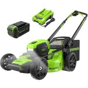 Greenworks 40V 21" Self-Propelled Cordless Lawn Mower Brushless Motor, 5.0Ah Battery & Charger(75+ Tool Compatible)