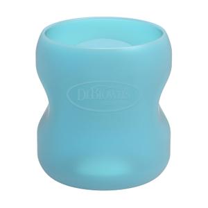 Dr. Brown's Options+ Wide-Neck Glass Bottle Sleeve, 100% Silicone, Blue, BPA-Free, 5 oz, 1-Pack