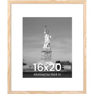 ENJOYBASICS 16x20 Picture Frame, Display Poster 11x14 with Mat or 16 x 20 Without, Wall Gallery Photo Frames, White, 1 Pack