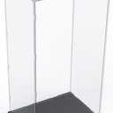 DuvinDD Acrylic Display Case for Large Collectibles, 29 inch Tall Clear Display Box for Doll Bearbrick 1000% Lego 10341 Dustproof Protective Showcase Assemble Acrylic Box with Black Base