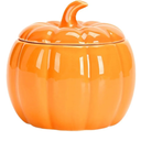 Glass Pumpkin Candy Jar with Lid Pumpkin Shaped Storage Bowl Decorative Candy Holder for Halloween Serving Home Suppl orange
