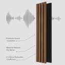 ROOMTEC Acoustic Wood Wall Panels, 94.49 x 12.6 Soundproof Wall Panels, Wood Slat Wall Panels for Wall Decor (Walnut)