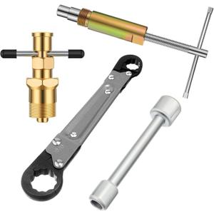 4 Pcs Angle Stop Wrench Kit Plumbing Tool, Olive Ring Removal Tool with Diameter of 1/2", 3/4", Compression Sleeve Puller for 1/2" Compression Fitting, Install Angle Stop Nut (Olive,Grey)