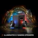 SteelSeries Arena 7 RGB Illuminated 2.1 Gaming Speakers with Powerful Bass, Subwoofer, and Bluetooth - Compatible with PC, PlayStation, Mobile - Black
