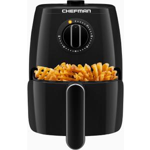 Chefman TurboFry 2-Quart Air Fryer, Dishwasher Safe Basket & Tray, Use Little to No Oil For Healthy Food, 60 Minute Timer, Fry Healthier Meals Fast, Heat And Power Indicator Light, Temp Control, Black