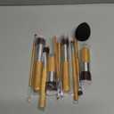 BS-MALL Makeup Brush Set 11Pcs Bamboo Synthetic Kabuki Brush Set Foundation Powder Blending Concealer Eye shadows Blush Cosmetics Brushes with Travel Organizer Bag & Makeup Sponge (Bamboo 11)