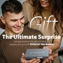 Stouchi Card Holder Wallet for Men, Find My AirTag Chip (iOS Only) Slim Credit Card Holder RFID, Cash Strap, Minimalist Trackable Wallet for Boyfriend Husband Christmas Anniversary Birthday Gifts