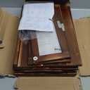 Bread Box for Kitchen Countertop, 2 Layer Large Capacity Wooden Bread Storage Container with Clear Wavy Acrylic Window Breadbox Holder Keeper Farmhouse Food Organizer (Brown)