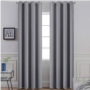 Set of 2 Gray Curtains (2 Panels)