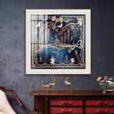 40x40 silk scarf display box,36x36 picture frame,poster framework, gold aluminum alloy frame width of 1.4 ",photo frames are equipped with ultraviolet rays,foam board support and suspension hardware.