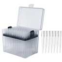 FOUR E'S SCIENTIFIC 1mL Pipette Tips - Universal 1000ul Sterile Pipette Tips Racked Non-pyrogenic DNAse/RNAse Free Autoclavable 1 Rack 96 Tips