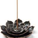 GARMOLY Incense Burner, Incense Holder for Sticks, Brass Lotus Incense Stick Holder and Detachable Ash Catcher
