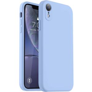 Vooii Compatible with iPhone XR Case, Upgraded Liquid Silicone with [Flat Edges] [Camera Protection] [Soft Anti-Scratch Microfiber Lining] Phone Case for iPhone 10 XR 6.1 inch - Light Blue