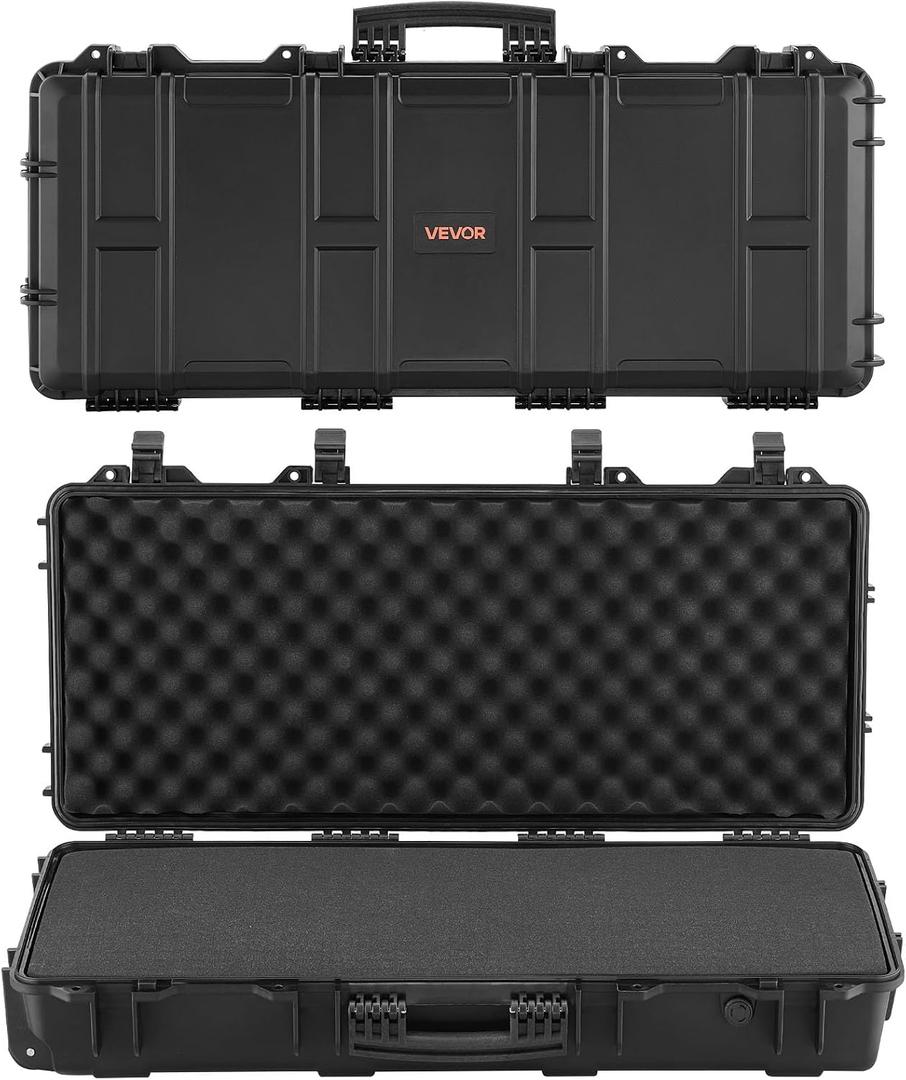 VEVOR Rifle Case, Rifle Hard Case with 4 Layers Fully-protective Foams, Lockable Hard Gun Case with Wheels, IP67 Waterproof & Crushproof, for Rifles or Shotguns, 36 inch