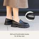 Cestfini Platform Chunky Loafers for Women (10, Matte Black)