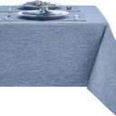 Rectangle Table Cloth Linen Farmhouse Stainproof Waterproof Washable Polyester Oblong Rectangular Fabric Table Cover for Kitchen Dining Dinner(Denim Blue/60x84 Inch)