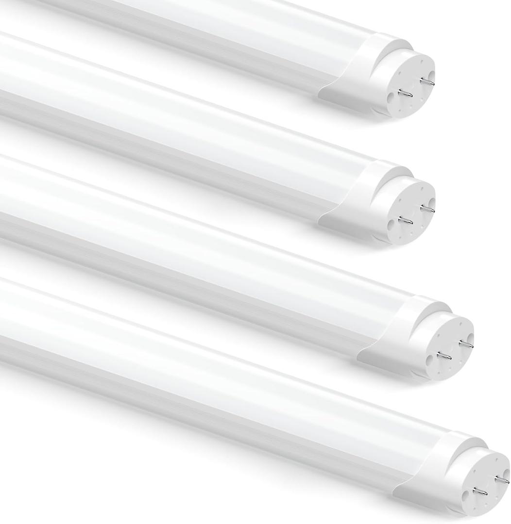 Fluorescent Light Bulbs 48 inch, T8 LED Bulb 4 Foot Type A+B Replacement for F32T8 or F40T12 Tube, 26W 3400LM 4100K Cool White, Double or Single End Powered, 4-Pack