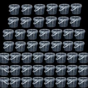 50pack 10oz Slime Containers, 300ml Empty Plastic Storage Jars with Water-Tight Lids and Handle, Mini Storage for DIY Crafts, Candy, Beads, Lotion