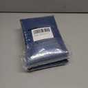 2 x Lecloud Leia Dusty Blue Sheer Valance for Windows 14 Inch Length 2 PCS, Dual Rod Pockets Living Room Bedroom Short Curtains, Jacquard Clip Textured Leaf Window Treatments, 40 W x 14 L