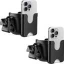 Guiseapue 2 Packs Cup Holder for Walker: Stroller Cup Holder Attachment with Phone Holder, Wheelchair/Stroller Accessories for Uppababy, Nuna, Doona, Bike, Scooter, Baby Travel Essential, Black