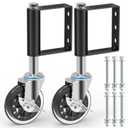 Upgraded 4 Inch Heavy Duty Gate Wheel Caster 2-Pack, Premium Transparent CPU Tire for Villa Farm Factory Gates, Reinforced Thickened Design 5X Lifespan, 250LB Load 500N Force Capacity per Wheels