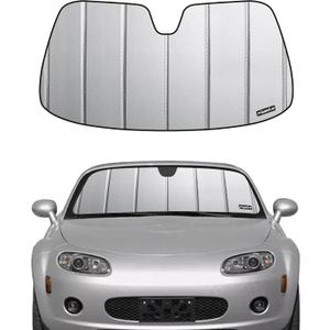 Pigenius Windshield Sunshade for Mazda MX-5 Miata 2006-2015, Premium Grey Leather Finish